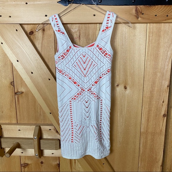free people | white orange medallion bodycon dress - Picture 5 of 5